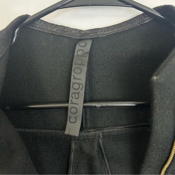 Coragroppo Black Wool & Leather Cowl Neck Multi Zipper Jacket Size Small - Picture 8 of 12